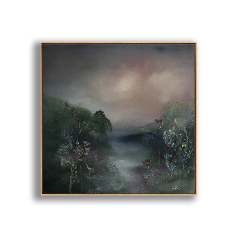 The Garden, Oil on Fabric, 18 X 18